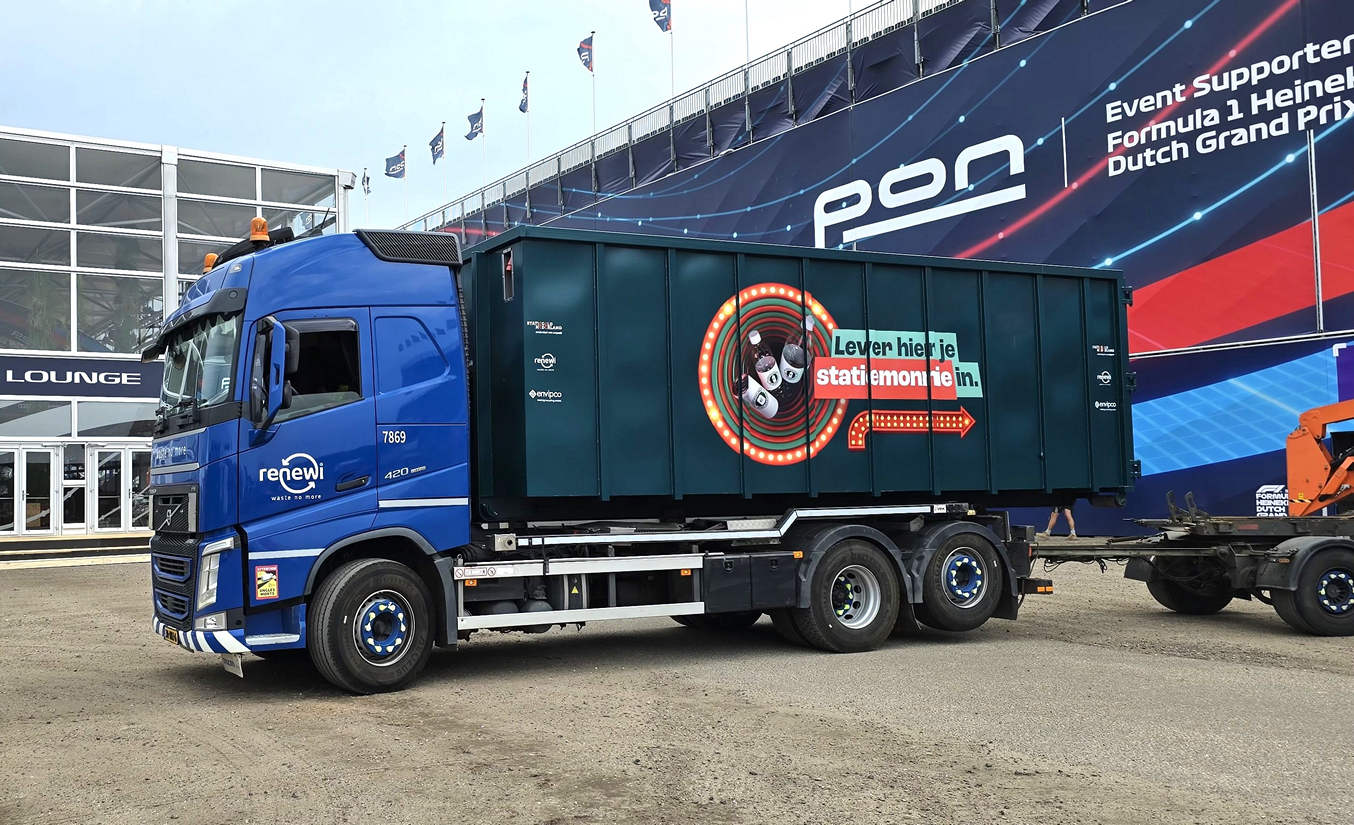 Mobiele festivalcontainer voor statiegeldverpakkingen maakt debuut tijdens Dutch Grand Prix