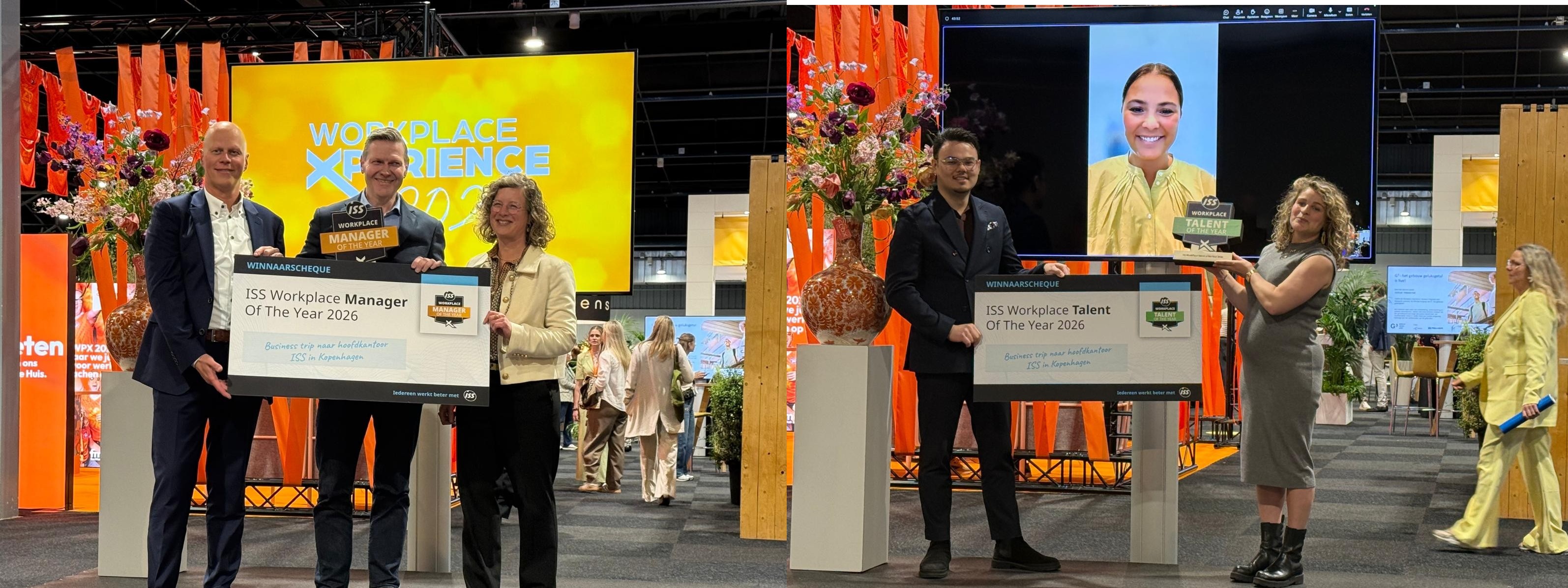 Willem van Ansem (Flora Food Group) en Amabel Chiarito (Haskoning) winnaars ISS Workplace Manager en Talent of the Year 2026